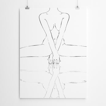 Artworld Wall Art Modern Figurative Woman Line Drawing Art Print 54