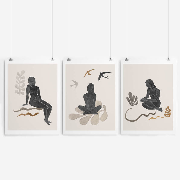 Artworld Wall Art Modern Minimalist Watercolour Women 04