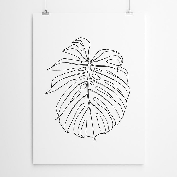 Monstera Line Drawing Print