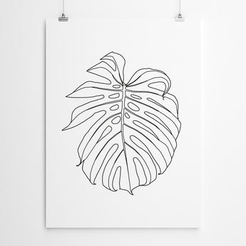 Artworld Wall Art Monstera Line Drawing Print 547