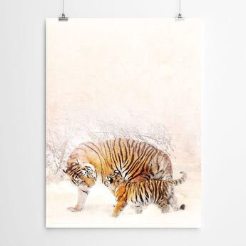 Artworld Wall Art Mother And Cub Tiger Art Print 552