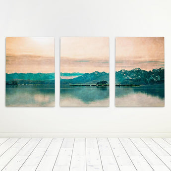 Artworld Wall Art 1350 X 2000 mm / Stretched Canvas Print / No Frame Mountain Sunset Art Set 574