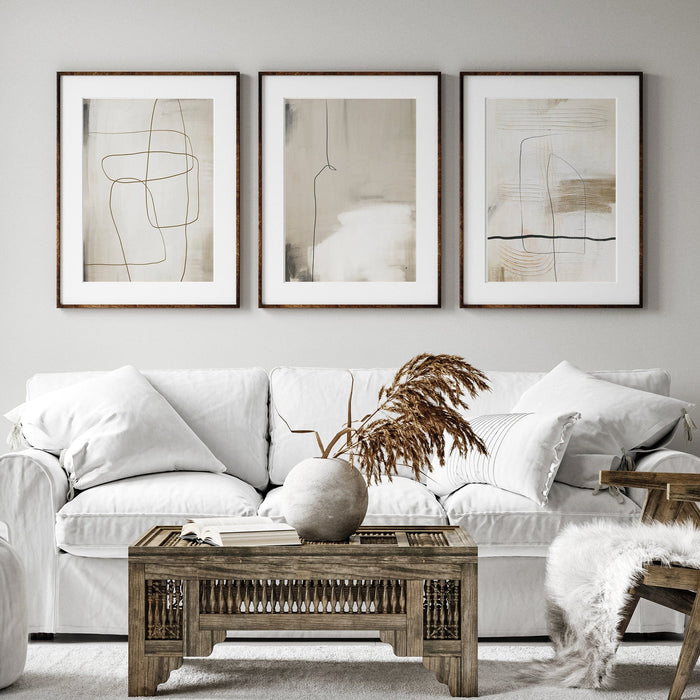 Neutral Abstract Canvas Art Set