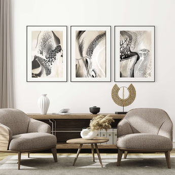 Artworld Wall Art Neutral Abstract Canvas Art Set 209