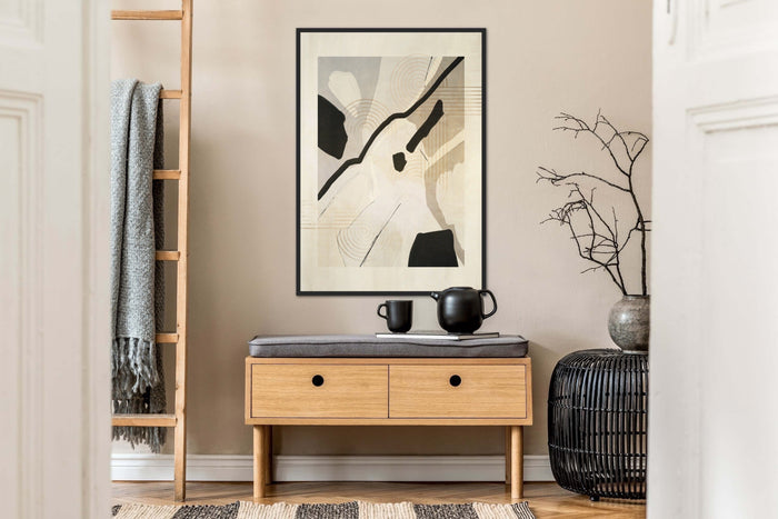 Neutral And Black Abstract Wall Art