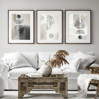 Artworld Wall Art Neutral Gometric Abstract Canvas Prints 2003