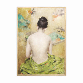 Artworld Wall Art Nude Woman Green Painting - William Merritt Chase