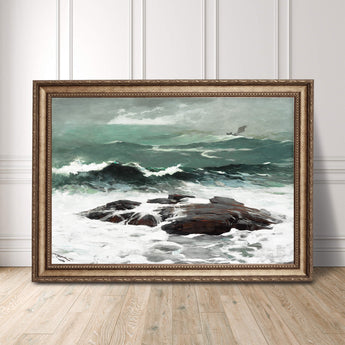 Artworld Wall Art Ocean rocks oil painting print 607
