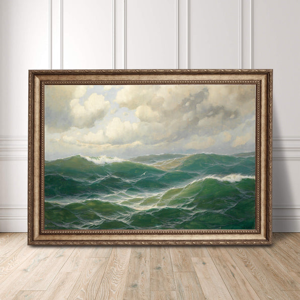 Artworld Wall Art Ocean Waves and Clouds Wall art Print 60