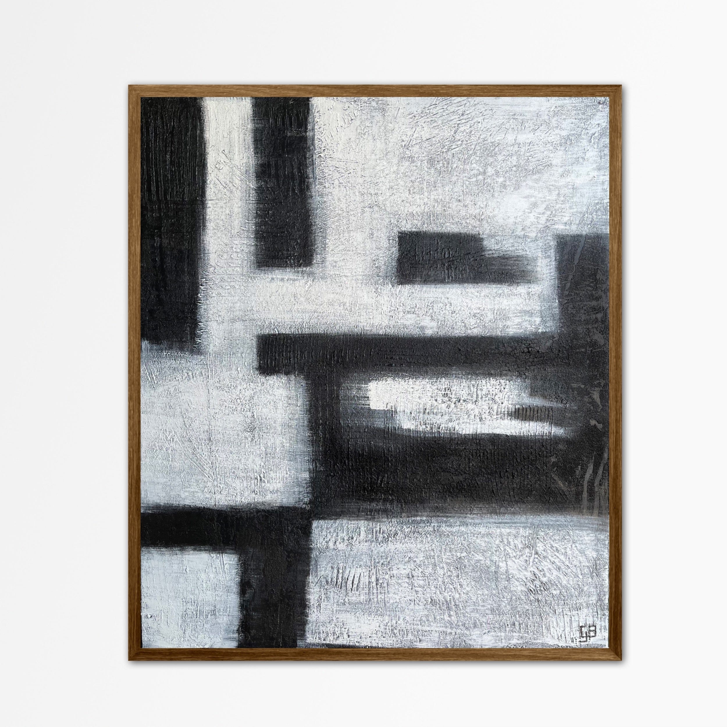 Artworld Wall Art Original Black and White Abstract Painting