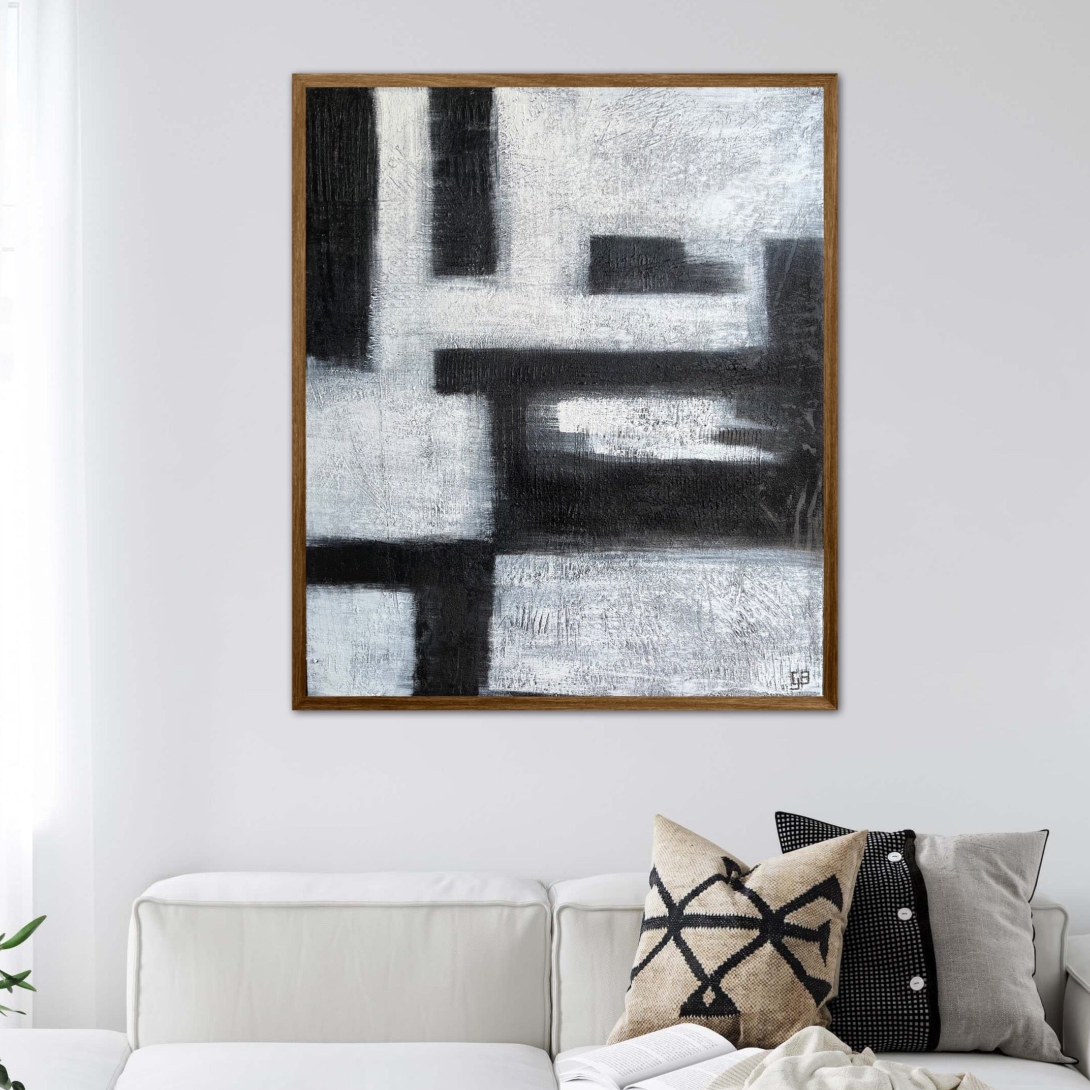 Artworld Wall Art Original Black and White Abstract Painting