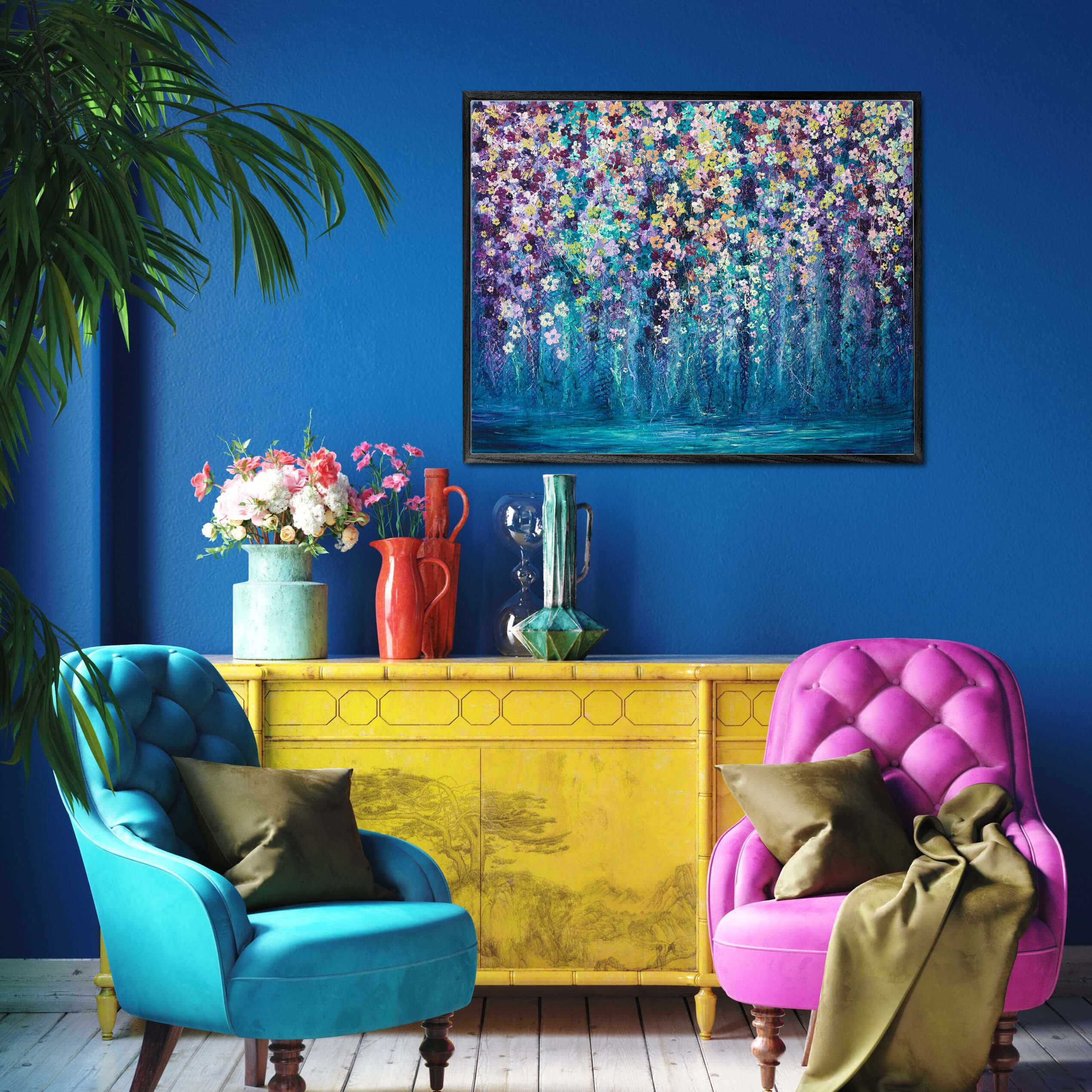 Artworld Wall Art Original Painting for Sale - Colourful Impressionist Flowers