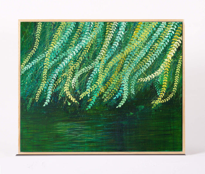 Original Painting for Sale - Green Willow Tree Painting