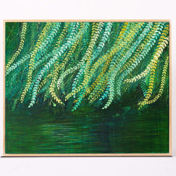 Artworld Wall Art Original Painting for Sale - Green Willow Tree Painting