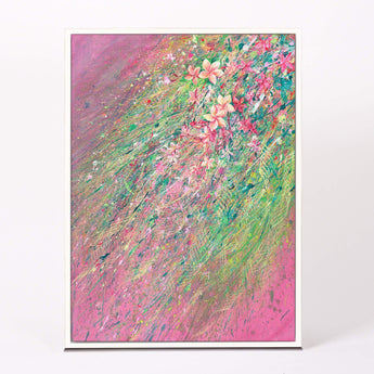 Artworld Wall Art Original Painting for Sale - Pink Tropical Frangipani Flowers