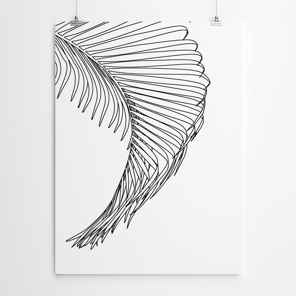 Artworld Wall Art Palm Leaf Line Drawing 629