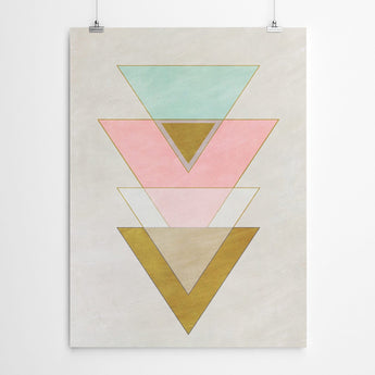 Artworld Wall Art Pastel Geometric Triangle Wall Art 645