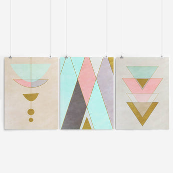 Artworld Wall Art Pastel Geometric Wall Art Set 647