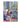 Orange tabby cat sitting on a floral patterned toilet reading a blue book titled 'Le Chat Philosophie' in a colourful