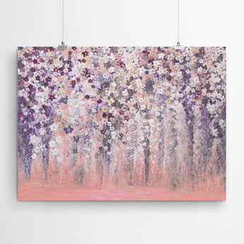 Artworld Wall Art Pink And Grey Floral Painting Print 680