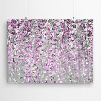 Artworld Wall Art Pink And Silver Floral Painting 68