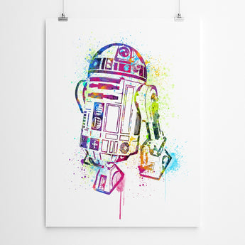 Artworld Wall Art R2D2 Watercolour Nursery Art 70