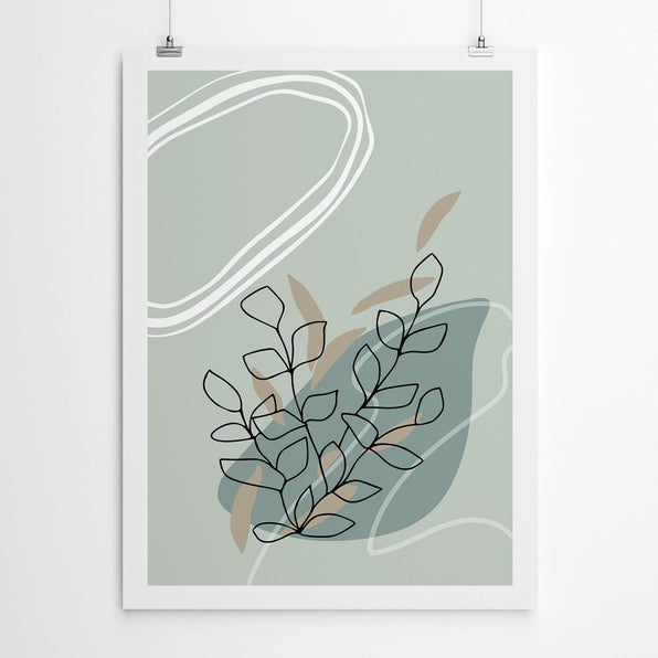 Artworld Wall Art Sage Green And Beige Artwork 024