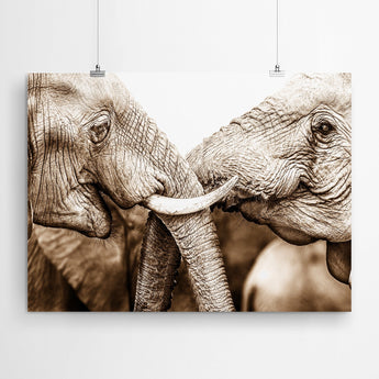 Artworld Wall Art Sepia African Elephant Art Print