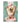 Small chihuahua sitting on toilet wearing cucumber slices as eye patches, green face mask, and pink towel on head in