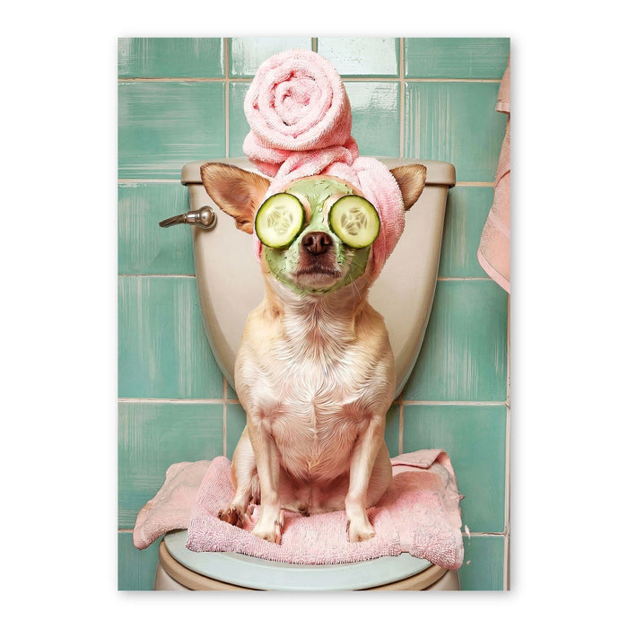 Spa Day Chihuahua Bathroom Bliss