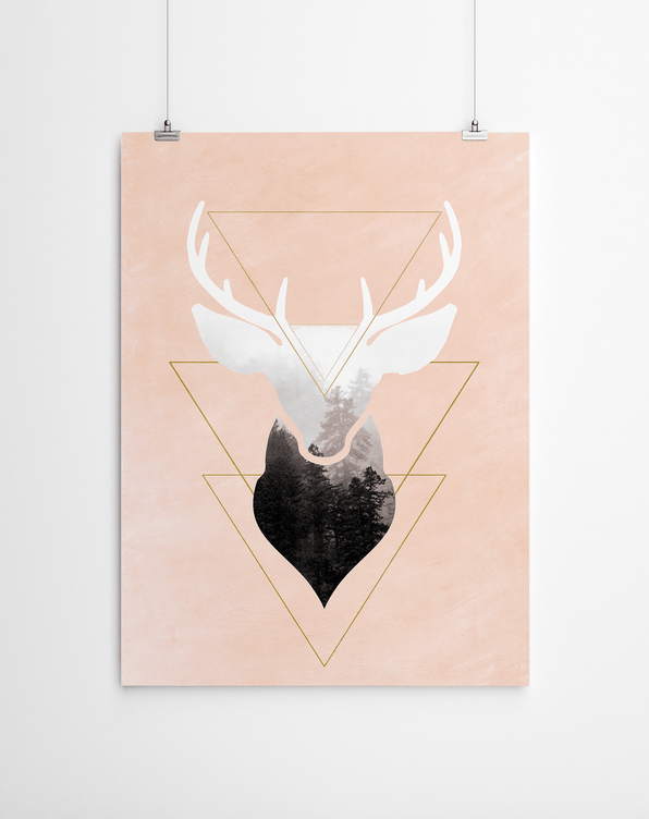Artworld Wall Art Stag Print 770