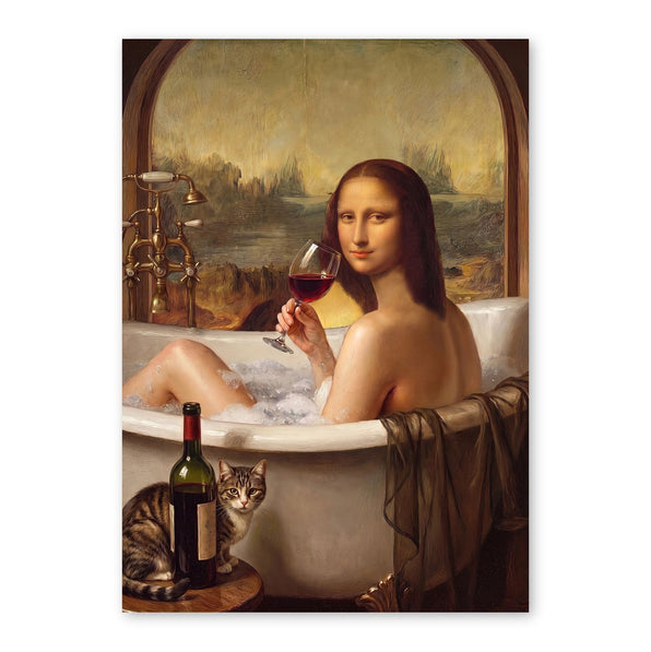Mona Lisa's Luxurious Bath Moment
