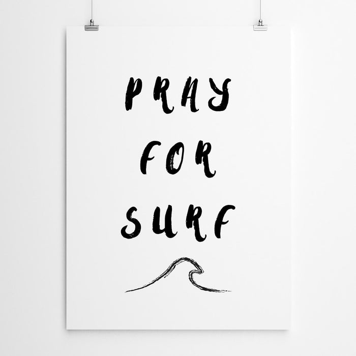 Surfing Typoraphy Art Print