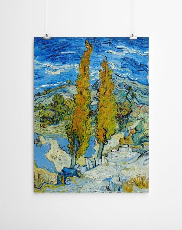 Artworld Wall Art The Poplars at Saint-Rémy - Vincent Van Gogh Ready to Hang Canvas Prints 799