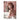 Woman with auburn hair bathing in white foam next to a tiger, vintage wallpaper background, pink tones