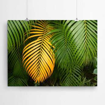 Artworld Wall Art Tropical Green Palm Leaves Art 826