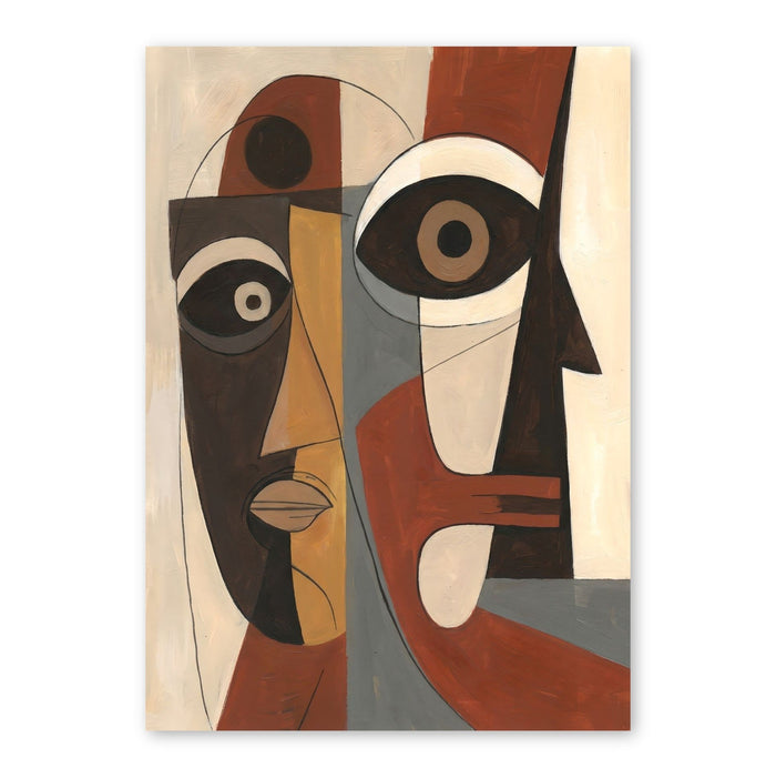 Two Faces Cubist Portrait Study