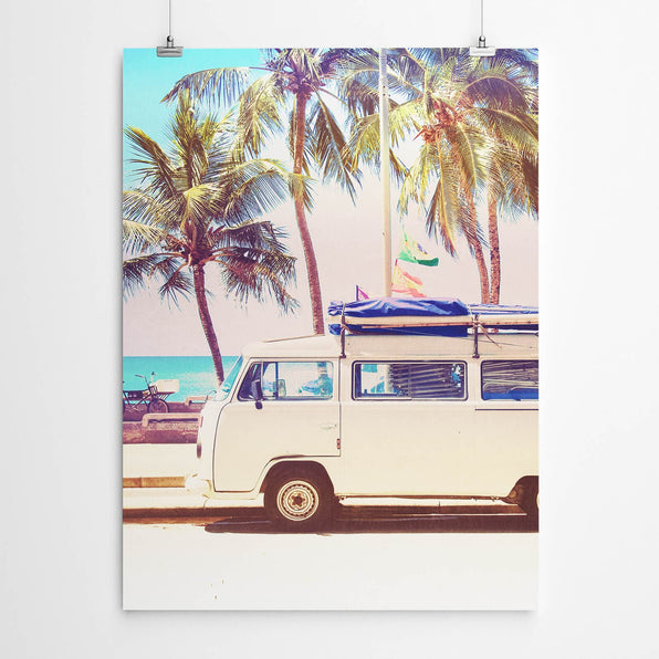 Artworld Wall Art Volkswagen Hippy Van Canvas Print