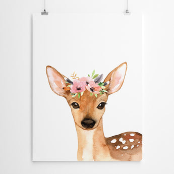 Artworld Wall Art Watercolour Fawn Nursery Art