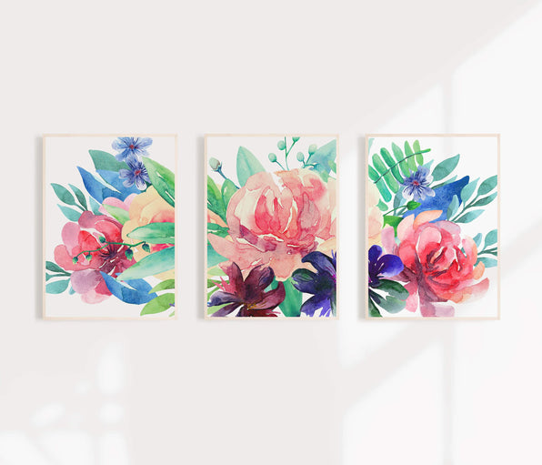 Artworld Wall Art Watercolour Floral Wall Art Set