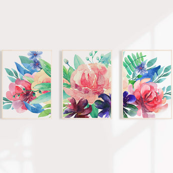 Artworld Wall Art Watercolour Floral Wall Art Set