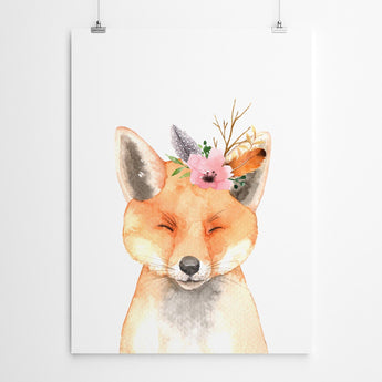 Artworld Wall Art Watercolour Fox Nursery Art