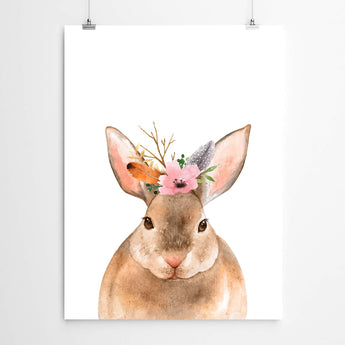 Artworld Wall Art Watercolour Rabbit Nursery Art