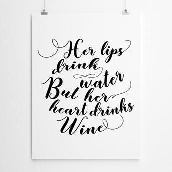 Artworld Wall Art Wine Typography Quote Print