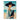 Woman wearing wide-brimmed black hat and pale blue dress holding a black cat, standing on a beach with turquoise ocean