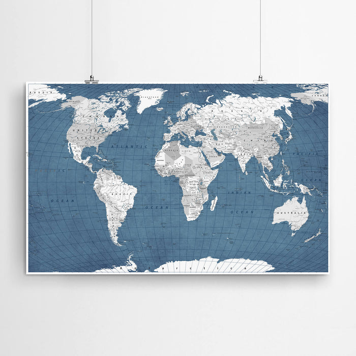 World Map Canvas Art