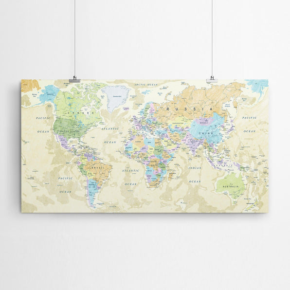 Artworld Wall Art World Map Canvas Art Print