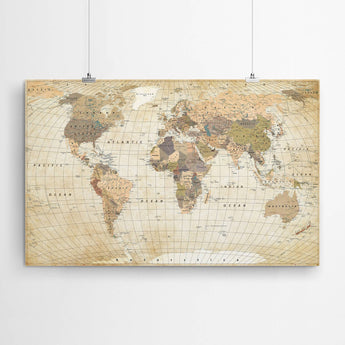 Artworld Wall Art World Map Print